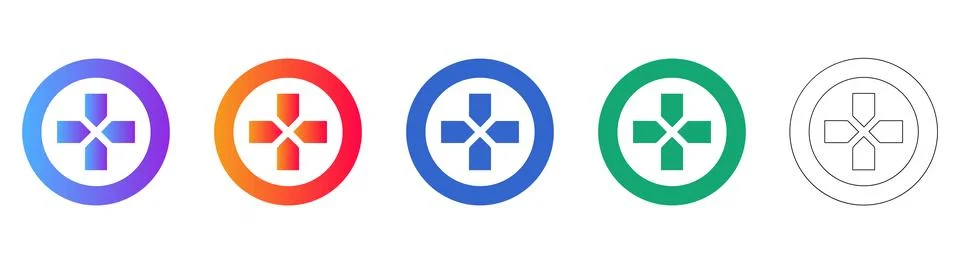 D Pad Game Controller Icons Stock Illustration