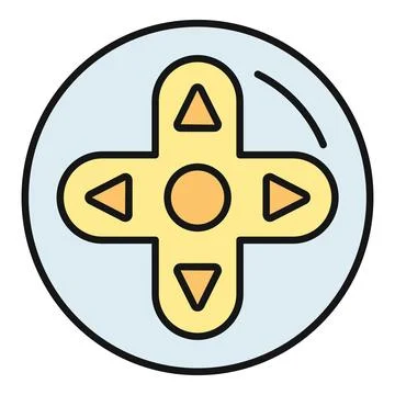 D pad icon representing gaming navigation and directional control 库存插图