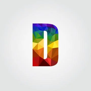D Polygon alphabet colorful font style. Vector illustration Stock Illustration