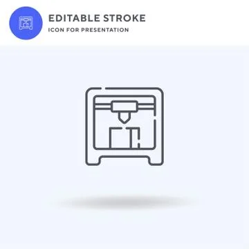 D Printer icon vector, filled flat sign, solid pictogram isolated on white, logo 스톡 일러스트