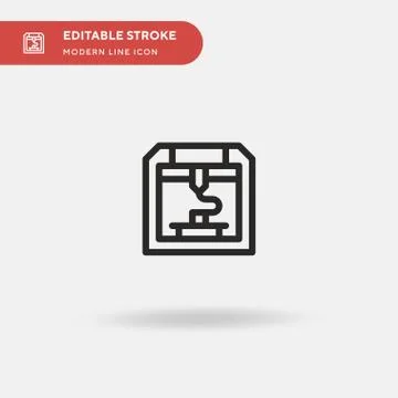 D Printer Simple vector icon. Illustration symbol design template for web mob Stock Illustration