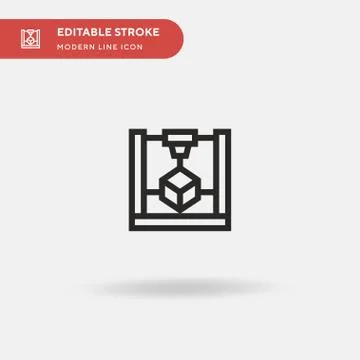 D Printer Simple vector icon. Illustration symbol design template for web mob Illustrazione stock