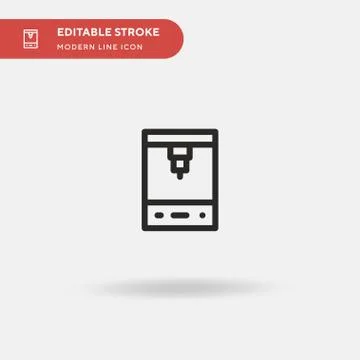 D Printer Simple vector icon. Illustration symbol design template for web mob Illustrazione stock