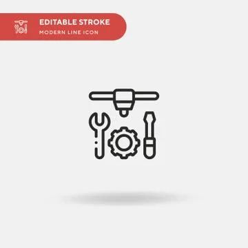 D Printer Simple vector icon. Illustration symbol design template for web mob Stock Illustration