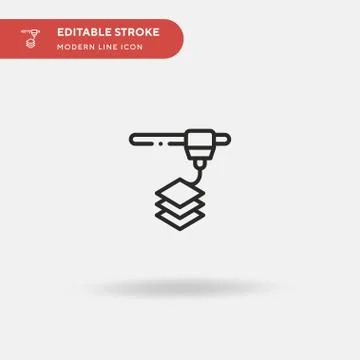 D Printer Simple vector icon. Illustration symbol design template for web mob Stock Illustration