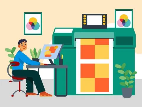 D Printing Concept Illustration Stock Illustration