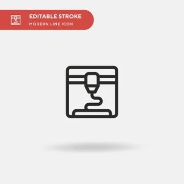 D Printing Simple vector icon. Illustration symbol design template for web mo Stock Illustration