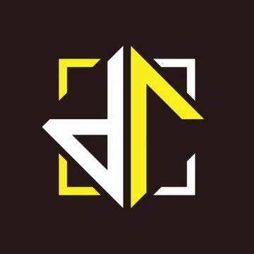 D R Initials quadrangle monogram with square Stock Illustration