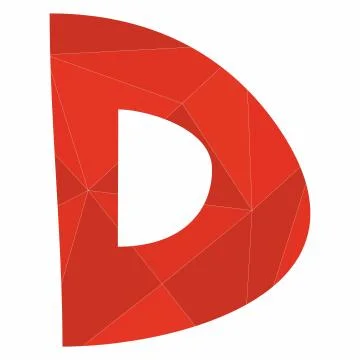 D red alphabet vector letter isolated on white background Stock Illustration