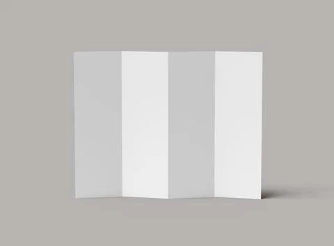 #d render of a blank accordion 4-panel fold A4 leaflet renders Stock Illustration