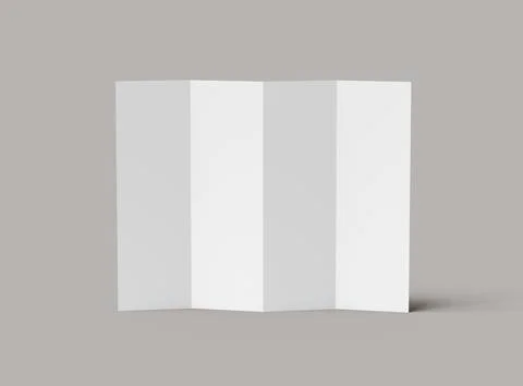 #d render of a blank accordion 4-panel fold A4 leaflet renders Stock Illustration