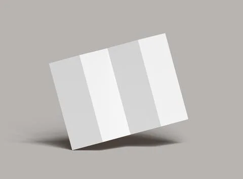 #d render of a blank accordion 4-panel fold A4 leaflet renders Stock Illustration