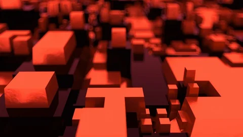 D rendering isometric structure with blur. The concept of abstract chip or the Video stock 129753157