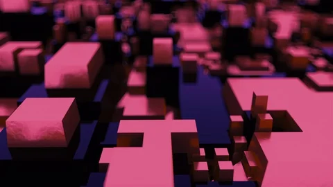 D rendering isometric structure with blur. The concept of abstract chip or the Video stock 129756858