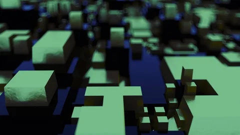 D rendering isometric structure with blur. The concept of abstract chip or the Video stock 129758944