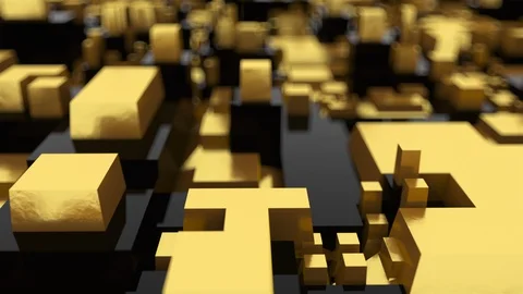 D rendering isometric structure with blur. The concept of abstract chip or the Video stock 129762817