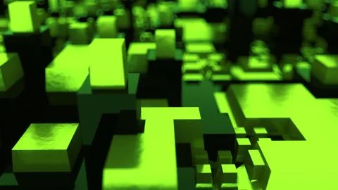 D rendering isometric structure with blur. The concept of abstract chip or the Ilustração Stock