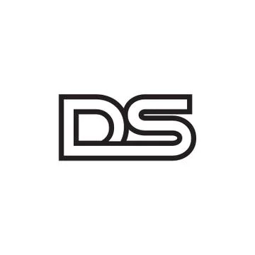 D S connect letters lines vector 스톡 일러스트