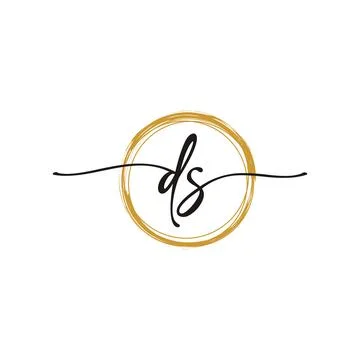 D S Initial Script Letter Beauty Logo Template Stock Illustration