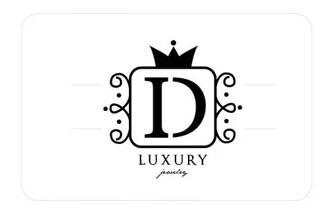 D simple monogram alphabet letter logo in black and white. Creative icon desi Stock Illustration