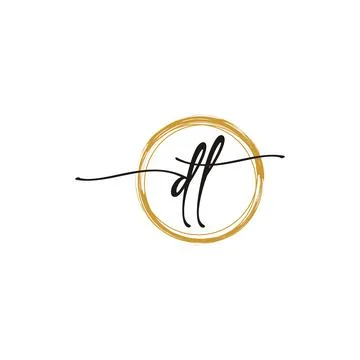 D T Initial Script Letter Beauty Logo Template Illustrazione stock