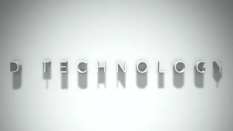 D technology 3D title animation white text on a white background Stock Footage 299427035