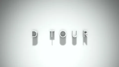 D tour 3D title animation with shadows on a white background Stock Footage 297106810