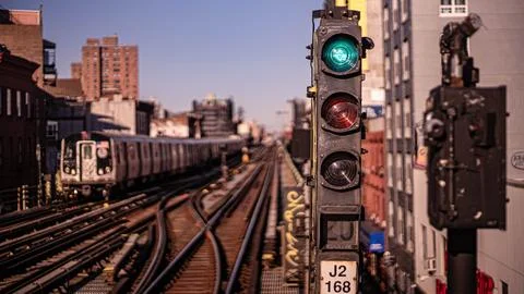 D Train in Brooklyn Stock Photos