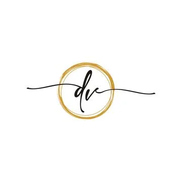 D V Initial Script Letter Beauty Logo Template Stock Illustration