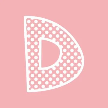 D vector alphabet letter with white polka dots on pink background Stock-Illustration