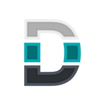 D vector font alphabet, modern dynamic design. Black, irish blue, white color Stock Illustration