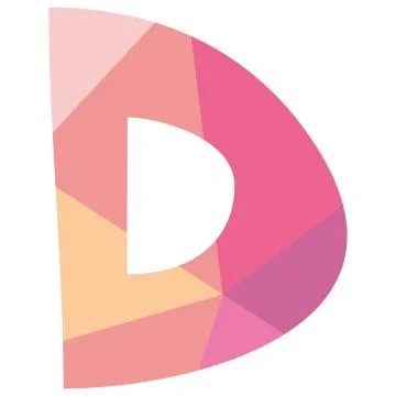 D vector low poly wrapping surface pastel alphabet letter Stock Illustration