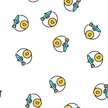 D vitamin fish vector seamless pattern Stock Illustration