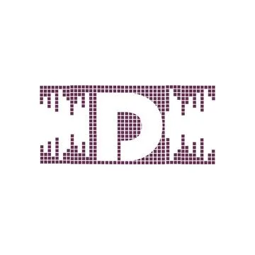 D wave digital audio logo and vector icon Stock Illustration