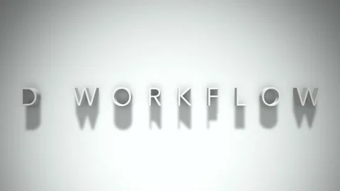D workflow 3D title animation with shadows on a white background Stock Footage 297069328