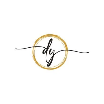 D Y Initial Script Letter Beauty Logo Template Stock Illustration