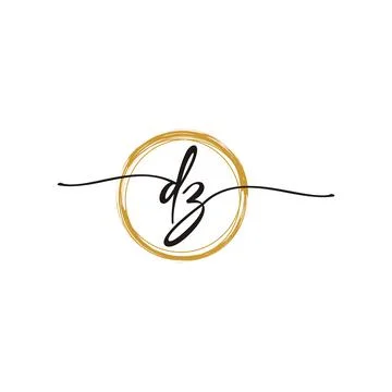 D Z Initial Script Letter Beauty Logo Template Illustrazione stock