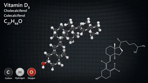 D3 (Cholecalciferol). Seamless loop. Stock Footage 151930458