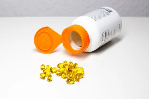 D3 vitamins on the table. supplements and nutritional supplements Foto stock