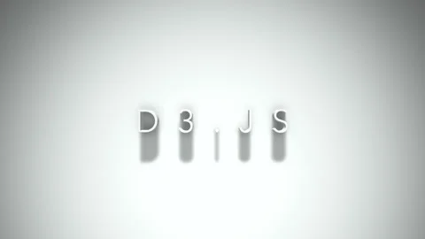 D3.JS 3D title animation with shadows on a white background Stock-Footage 296800201