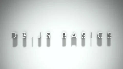 D3.js basics 3D title animation white text on a white background Stock Footage 299373454