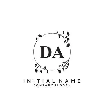 DA Initial handwriting logo design Stock Illustration
