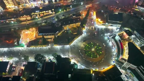 Da Lat city night Stock Footage 242467074