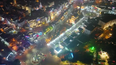 Da Lat city night Stock Footage 242467207