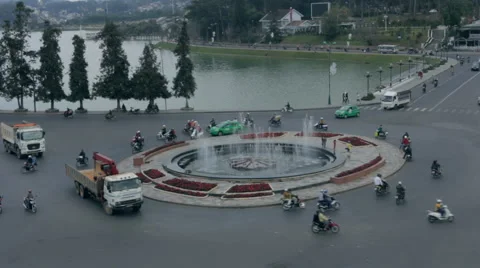 Da Lat Vietnam Square roundabout Stock Footage 48785012