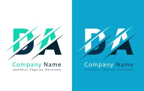 DA Letter Logo Vector Design Template Elements Illustrazione stock
