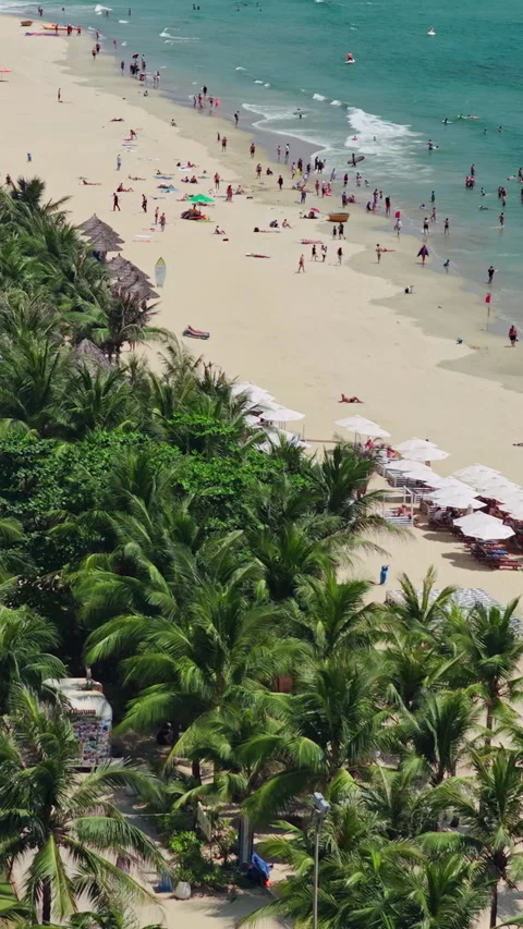 Da Nang Beach - Da Nang - Vietnam Stock Footage 340328554