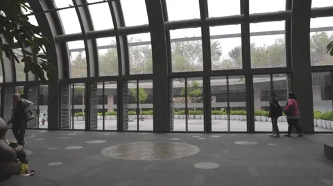 Da-an park sunken garden from inside mrt station Stock Footage 43271382