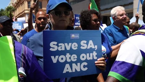 DA protests against rolling blackouts and electricity price increase Stock Footage 231339053