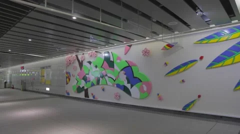 Daan Park MRT wall art Stock Footage 43271426
